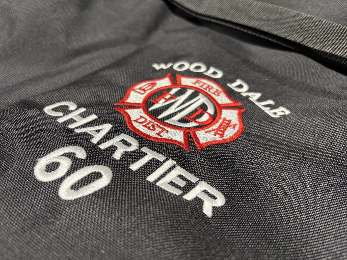 Close-up custom embroidery detail