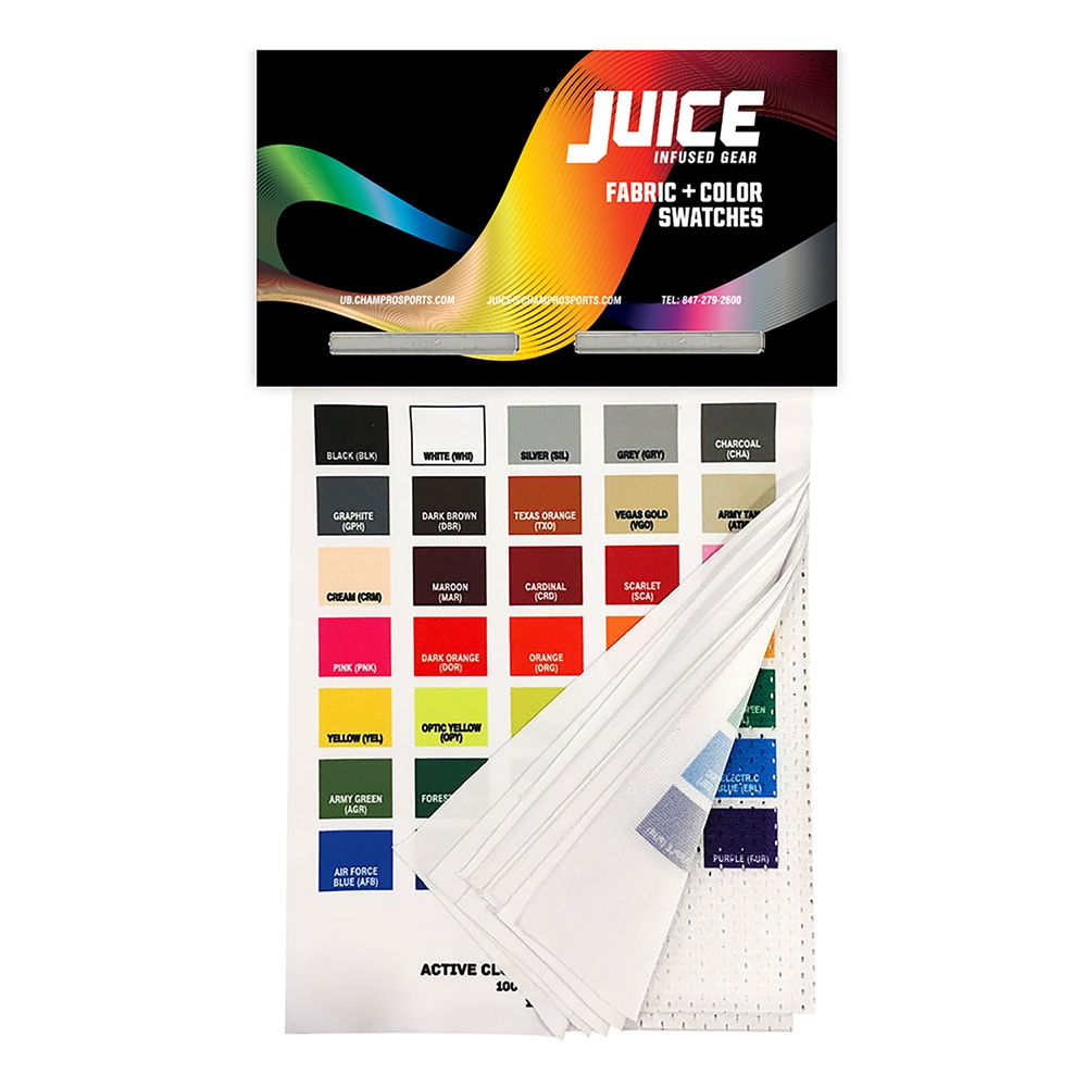 Champro Juice Fabric Swatch Book custom sublimated team apparel front view