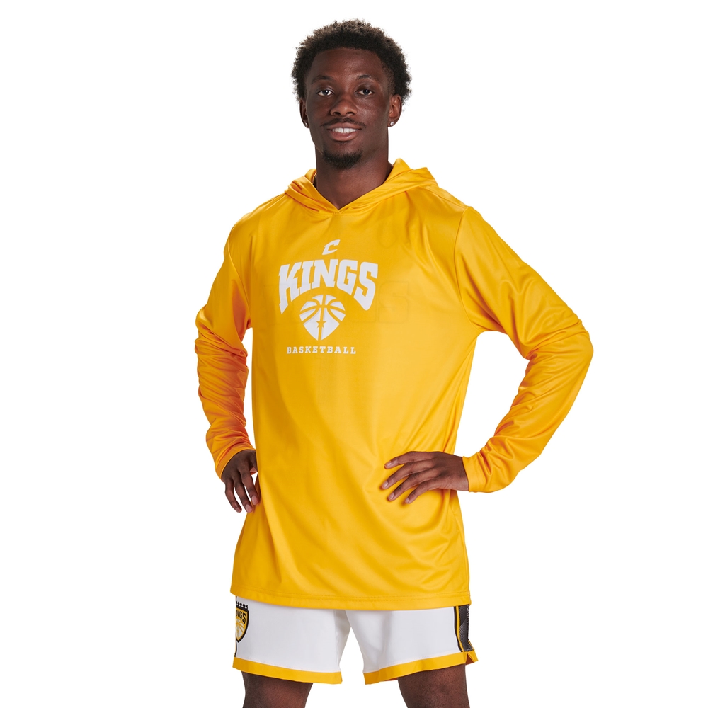 Champro JUICE Long Sleeve Shooter Shirt with Hood custom sublimated team apparel front view