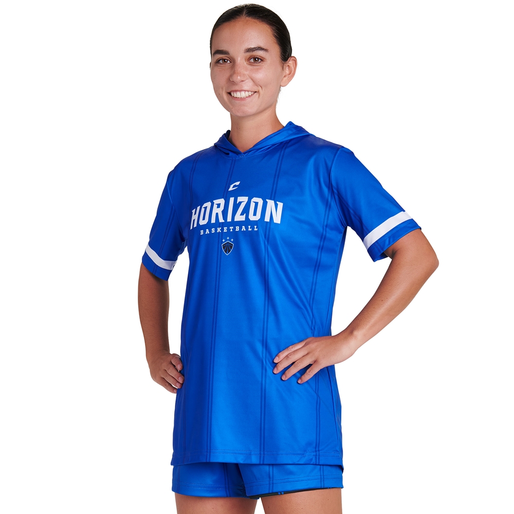 Champro JUICE Short Sleeve Shooter Shirt with Hood custom sublimated team apparel front view