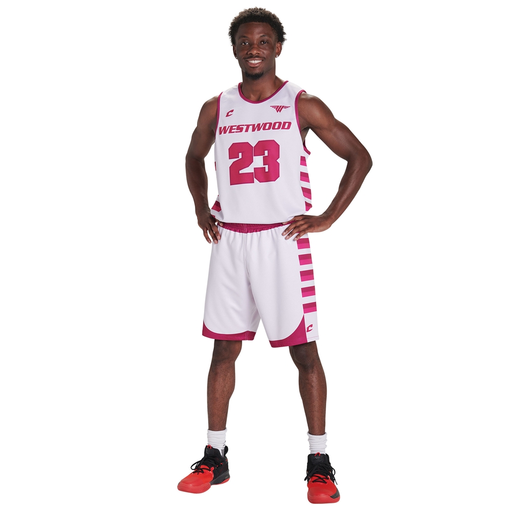 Champro JUICE Single-Ply Reversible Basketball 9" Short custom sublimated team apparel front view