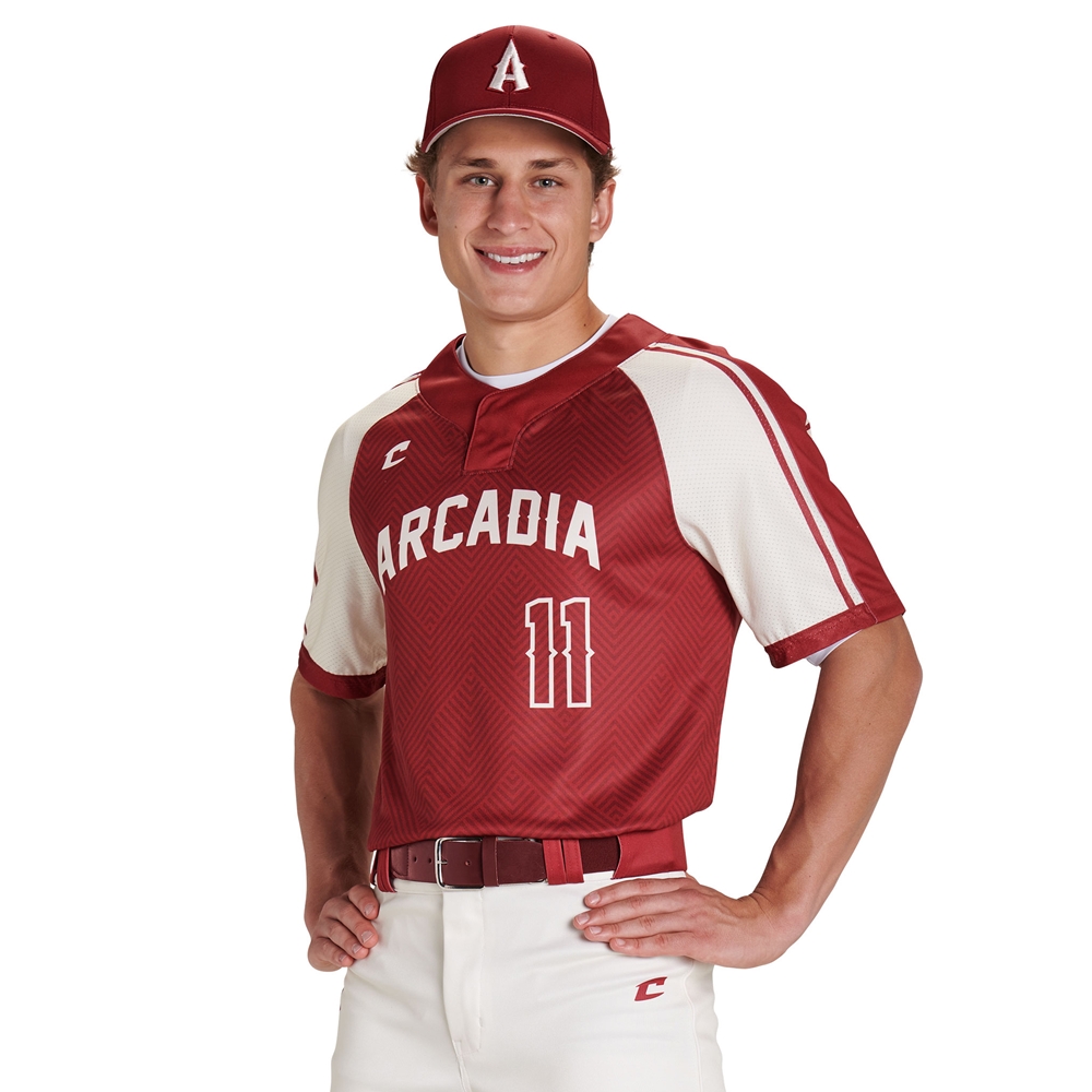 Champro JUICE 2-Button Pro Neck Short Sleeve Loose Jersey custom sublimated team apparel front view