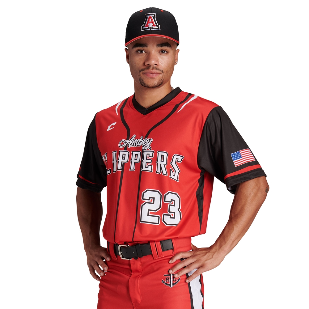 Champro Juice V-Neck Jersey custom sublimated team apparel front view