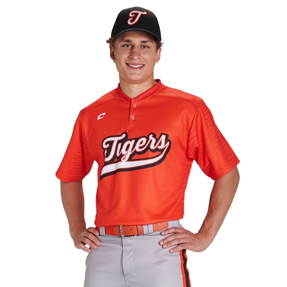 Champro Juice Two-Button Jersey custom sublimated team apparel front view