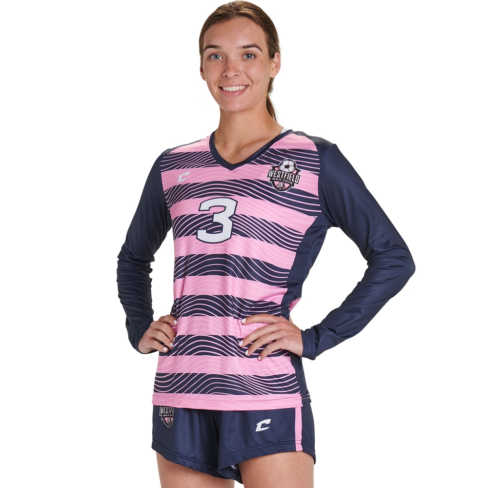 Custom Juice V-Neck Long Sleeve Fitted T-Shirt JBST1LSW_SOCCER jersey image