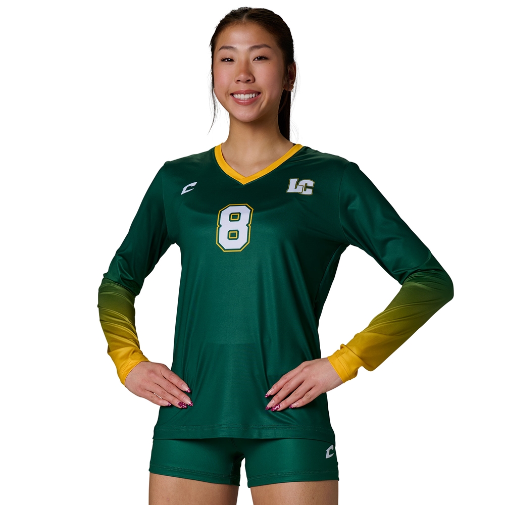 Custom Juice V-Neck Long Sleeve Fitted T-Shirt JBST1LSW_VOLLEYBALL jersey image