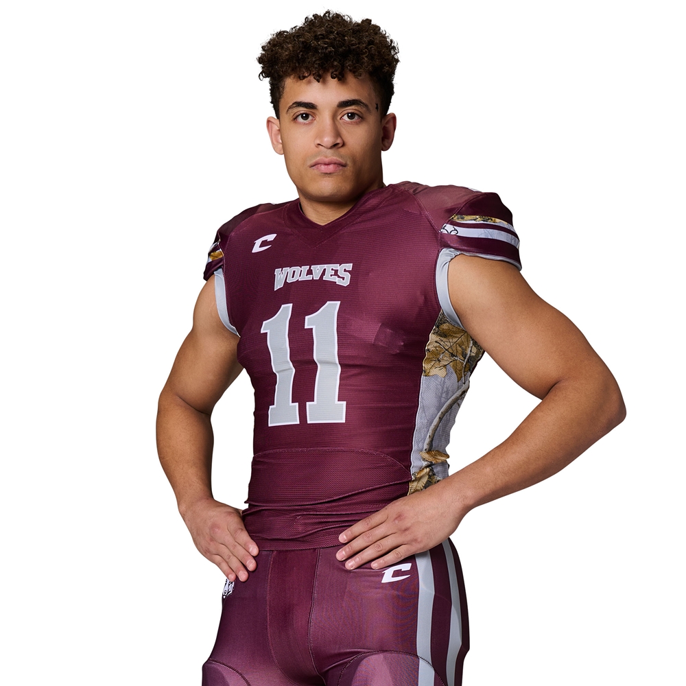 Custom Realtree® Pattern Juice Collegiate Football Jersey With Lineman-Cut Sleeves JFJ11_RT jersey image