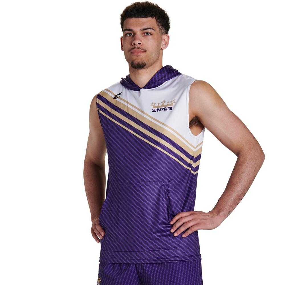Champro Juice Sleeveless T-Shirt Hoodie with Pocket custom sublimated team apparel front view