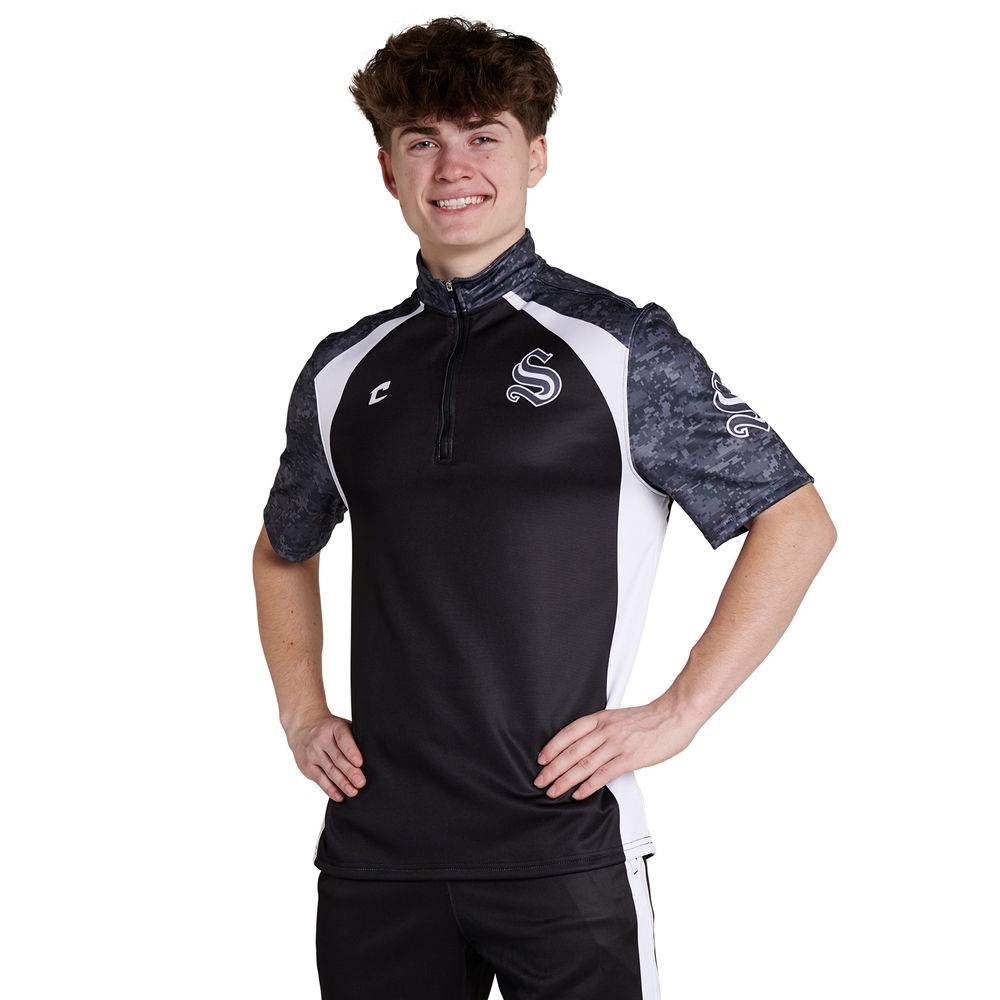 Champro JUICE 1/4 Zip Short Sleeve Pullover custom sublimated team apparel front view