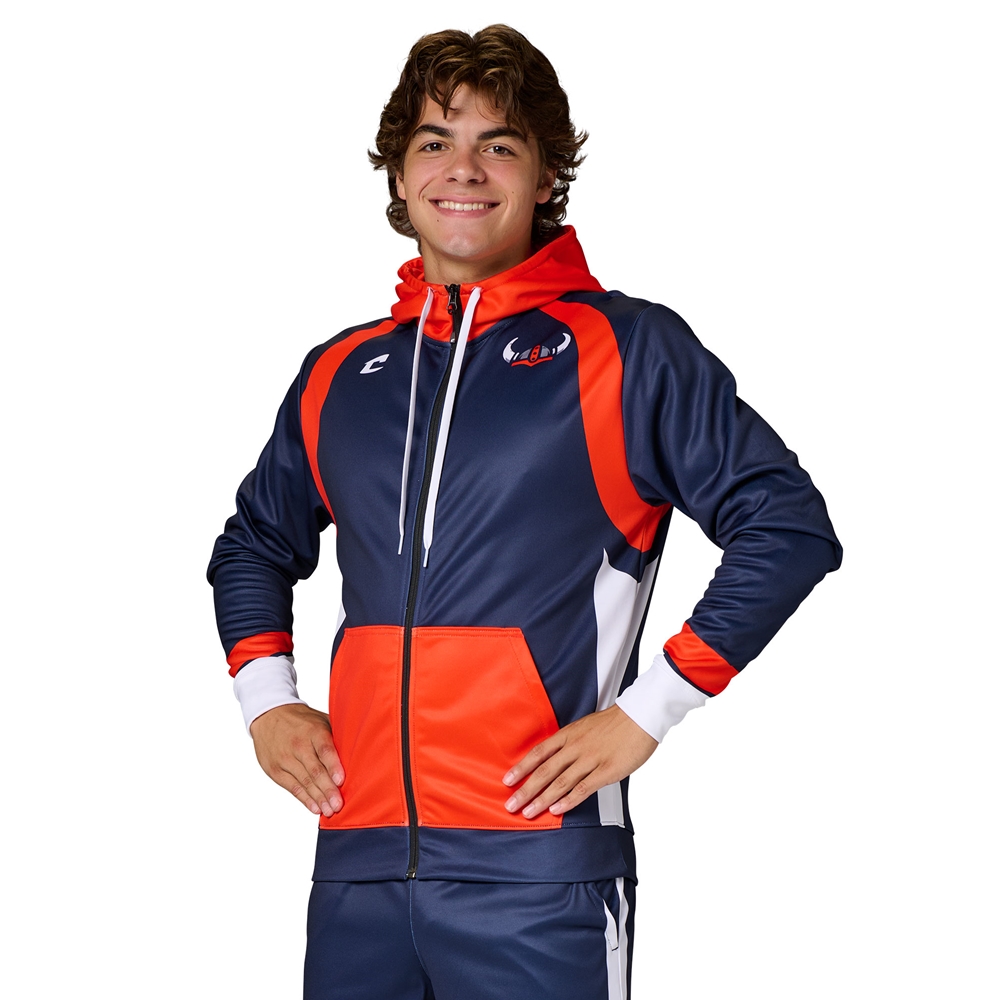 Champro JUICE Full Zip Hoodie custom sublimated team apparel front view