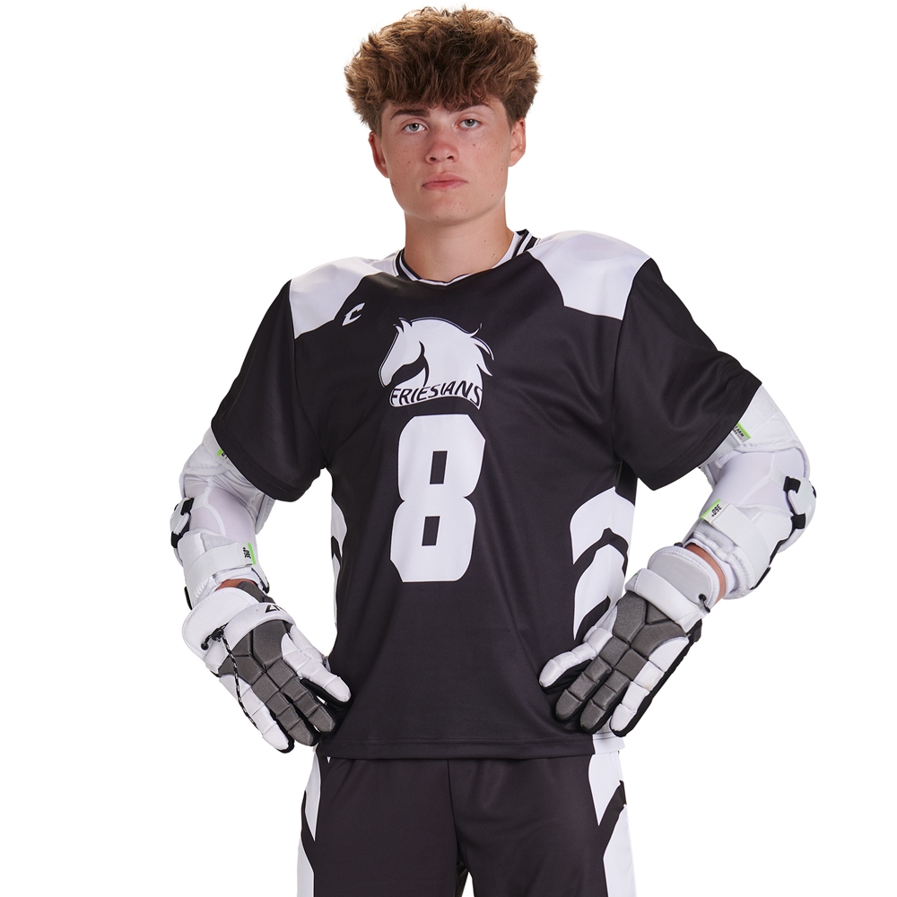 Champro Juice Lacrosse Collegiate Short Sleeve Jersey custom sublimated team apparel front view