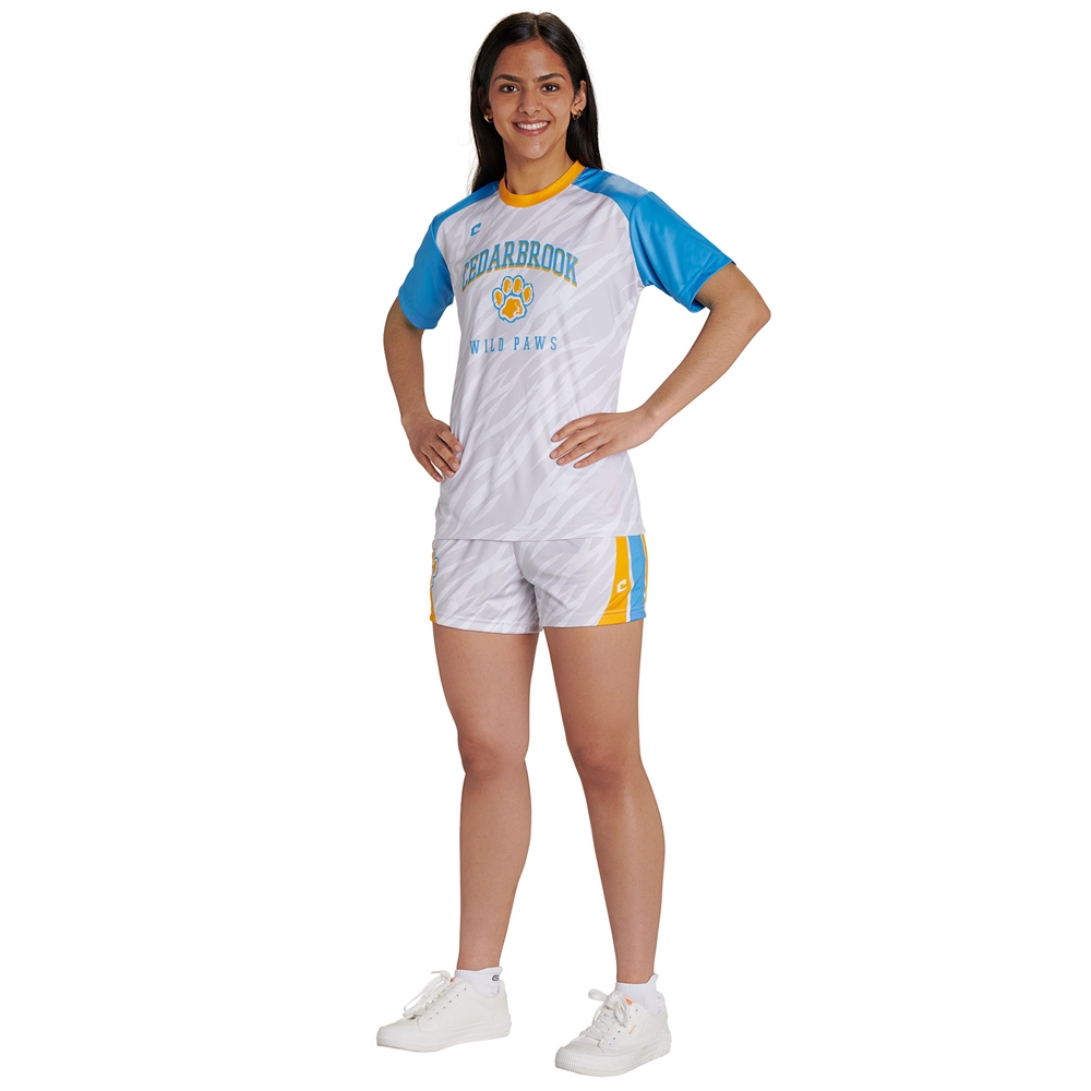 Champro JUICE Multi-Sport Loose Short with 4" Inseam custom sublimated team apparel front view