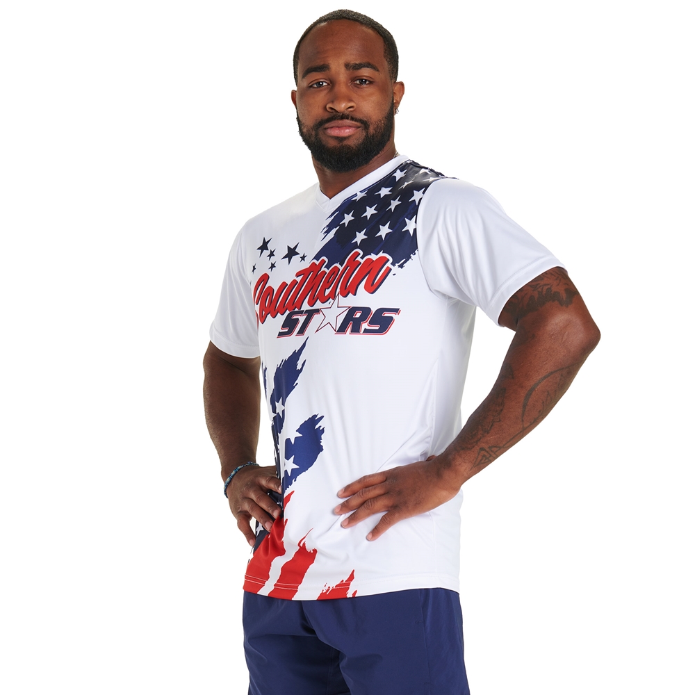 Custom Juice V-Neck Short Sleeve T-Shirt JMSV1_ALLAMERICAN jersey image