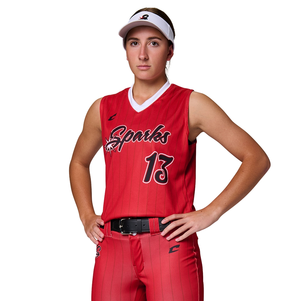 Champro Juice Modified Racerback Sleeveless Jersey custom sublimated team apparel front view