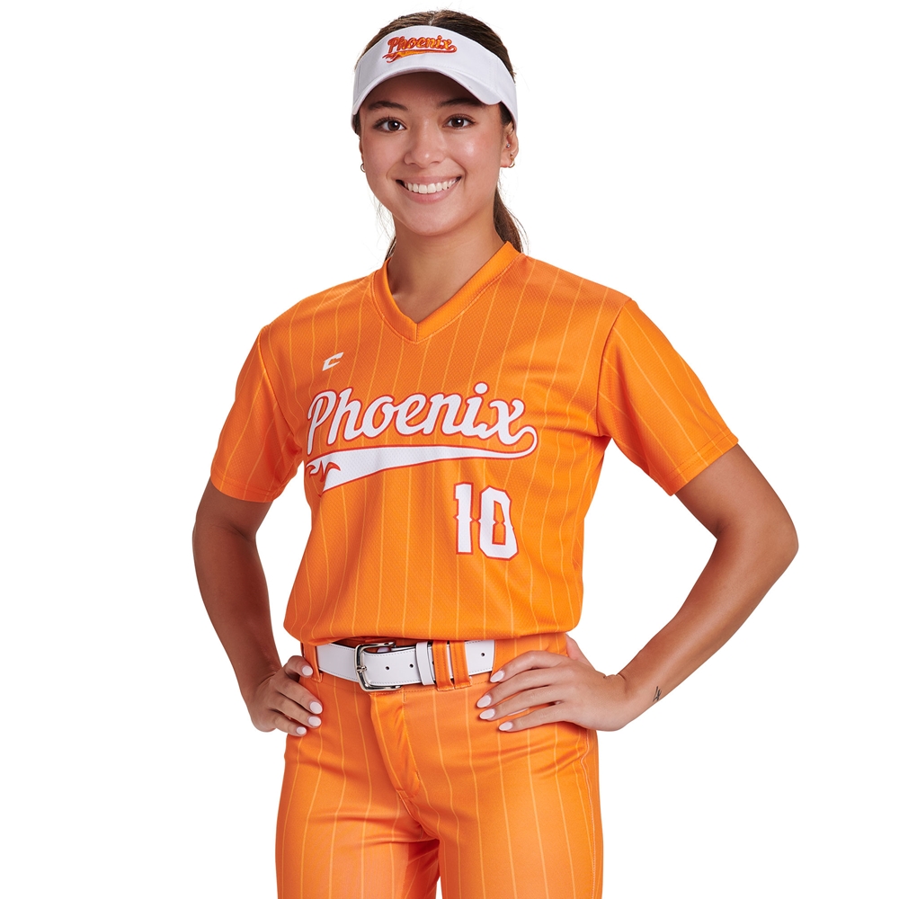 Champro Juice V-Neck Short Sleeve T-Shirt custom sublimated team apparel front view