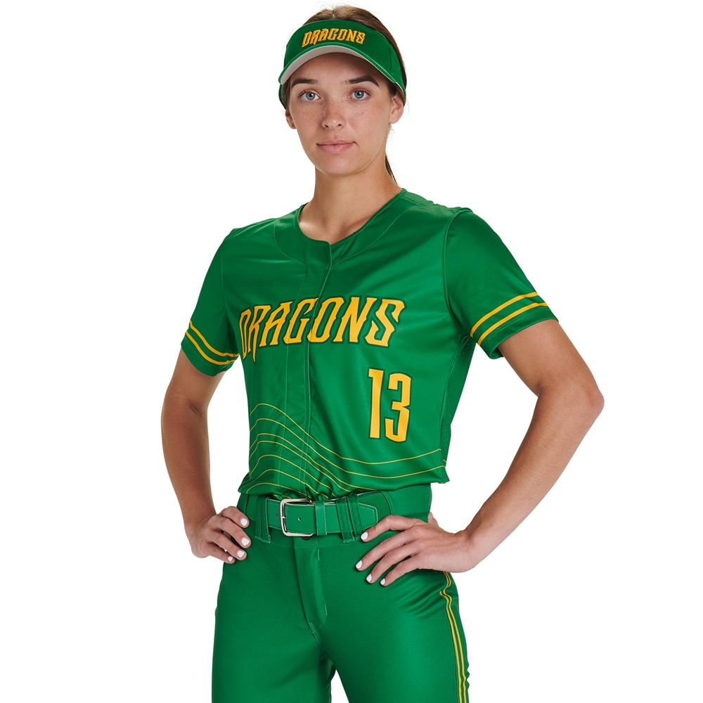 Champro JUICE Faux Front Short Sleeve Jersey custom sublimated team apparel front view